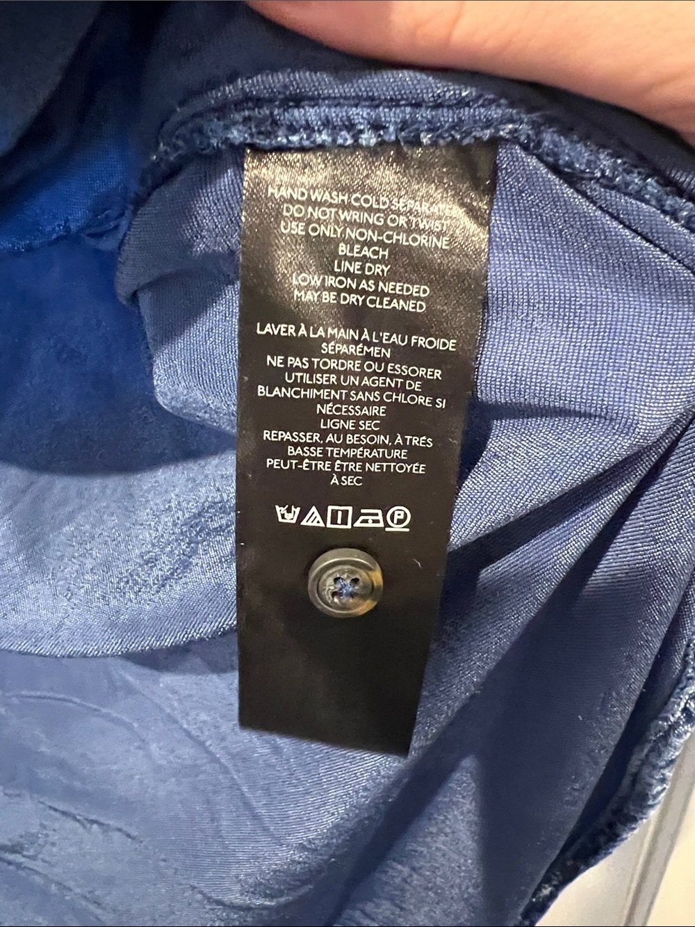 Pilcro Blue Velvet Button-Down Shirt - Picture 4 of 7